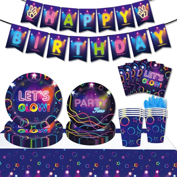 162pcs Video Game Birthday Decorations Gaming Party Supplies - Including Plates, Napkins, Cups, Tablecloth - Perfect for Boys, Girls, Kids, Gamer Birthday Party Decorations, Serve 20 Guests.