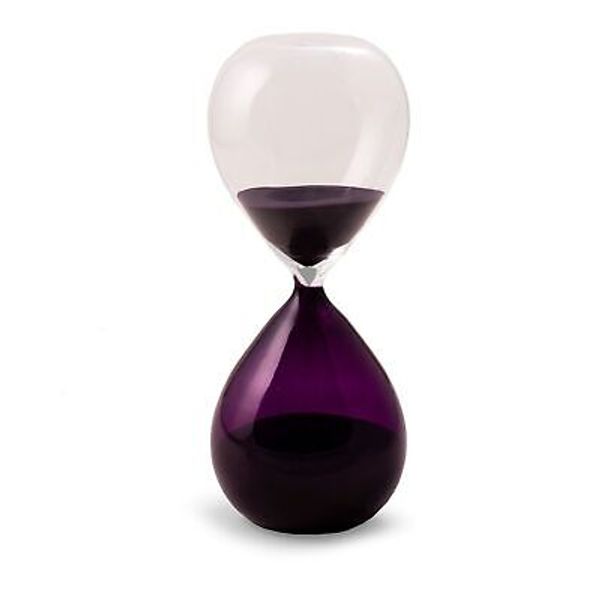 Bey-Berk Handblown Hourglass Sandtimer Home Office Decor Art Deco Design Purple