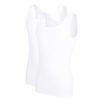 Ceceba Mens Plain White Cotton Double Rib Tank Top 2 Pack, White