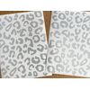 Reflective Leopard Print Motorcycle Helmet Stickers Kit - Silver White