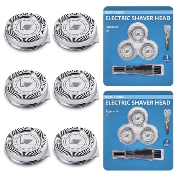 3 Pack Replacement Shaver Heads Compatible with Philips Series 5000, Shaver Heads Replacement with Cleaning Brush Dual Blade Replacement Head