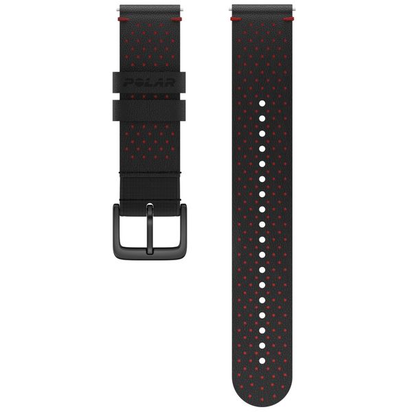 Polar Leather Bracelet 20 mm Black/Red M/L