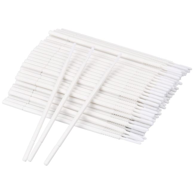 Yasmous 100Pcs Micro Applicators Brushes, Disposable Eyelash Swabs Eye Extension Brushes Lashes Graft Brush, Micro Make Up Mascara Brushes for Makeup, Oral and Cleanliness (White)