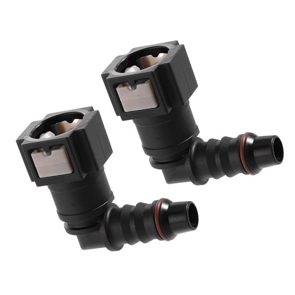 Partuto 2 Pcs 5/16 Universal Fuelhose Quick Release Connector - Nylon Black