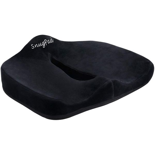 SnugPad Premium Memory Foam Seat Cushion, for Sciatica Tailbone Back Pain Rel...