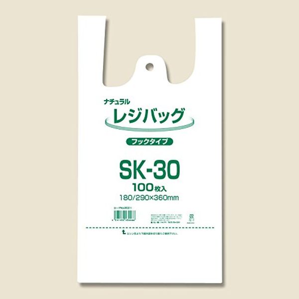SK-30 Plastic Bag Hook Type Natural (Translucent) 100 Pieces