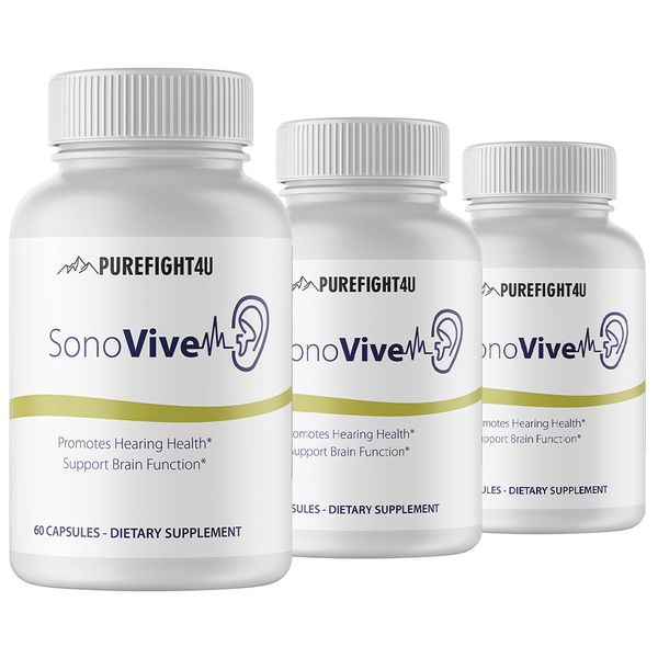 SonoVive Hearing Aid Supplement, Helps Ear Function  - 3 Bottles