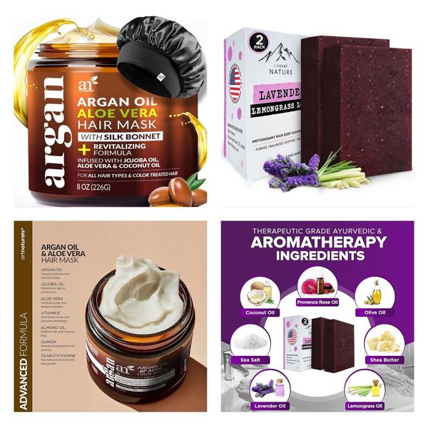 Combo Lavender Soap + Artnaturals Hair Mask Argan Oil, Jojoba, Aloe & Keratin