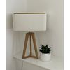 Cream Velvet Brushed Gold Rounded Rectangle Lampshade