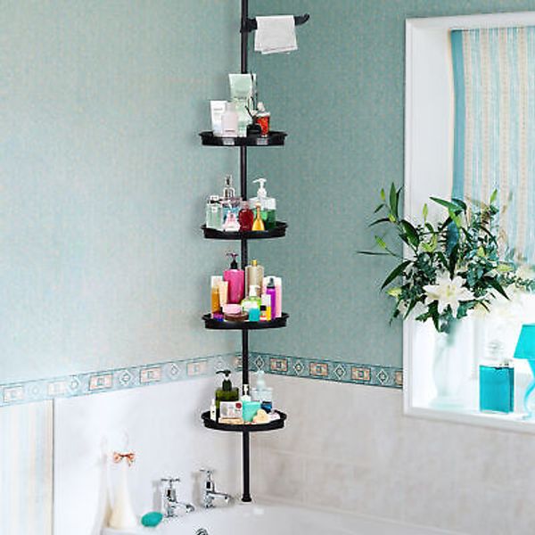 4-Tier Adjustable Shelves Rustproof Shower Caddy Corner for Bathroom Storage