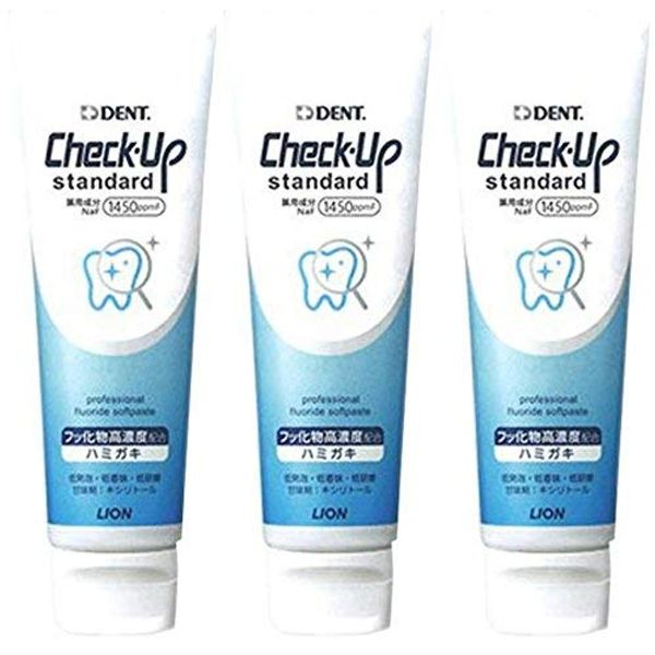 Lion Dent Check-Upstandard Fluorine 1450ppm, 4.6 oz (135 g) x 3 Set, Mint