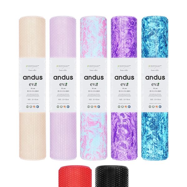 Andus EVA Foam Roller 91cm, Blue Marble