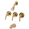 8" Three-handle Tub and Shower Faucets, Polish Brass, Plumb USA 34532