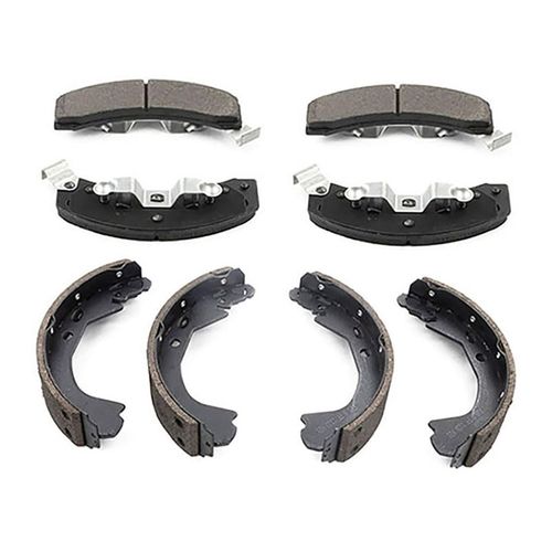 Nxolnf 8X Semi-Metallic Brake Pads and Drum Shoe Kit Front and Rear for Oldsmobile Cutlass Ciera 2.2L 1993-1996, for Oldsmobile Cutlass Ciera 3.1L 1994-1996, for Oldsmobile Cutlass Cruiser 3.1L 1994