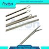 5 Pack ENT Ear Wax Removal Set - Alligator Forceps, Ear Loops, Bayonet Forceps