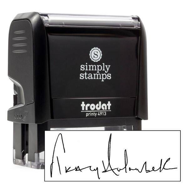 Custom Signature Stamp - Self Inking Personalized Signature Stamp | Choose Ink Color | Great for Signing Legal Documents, Checks and Other Paperwork at Home and at Work (Large)