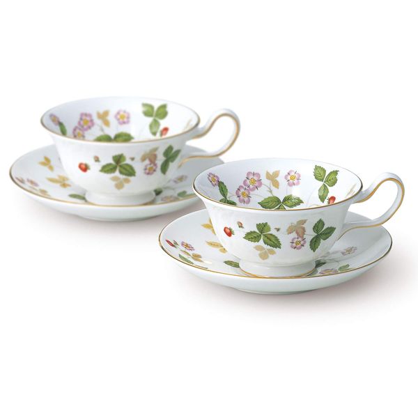 Wedgwood 1053310 Wild Strawberry Pair Teacup and Saucer (Peony), Wedding Gift