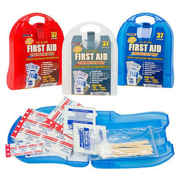 New 37 Piece Red First Aid Kit Rapid Care Fast & Convenient Emergency Healthcare