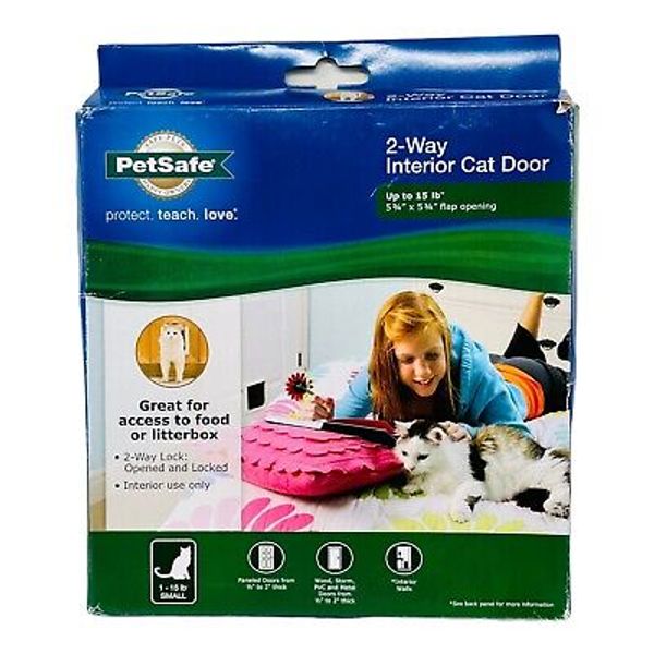 PetSafe Cat Small Dog Pet Door 15lbs 2-Way Locking Indoor Use 5.75" Flap Opening