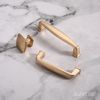 Alzassbg 10 Pack Brushed Brass Cabinet Knobs, 1.22 Inch(31mm) Length Kitchen Cabinet Hardware Square Knobs for Cupboard and Drawer AL6073BB