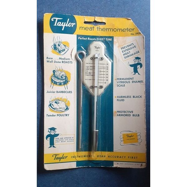 Vintage 6.50" Taylor 5936 Roast, Poultry & BBQ Meat Thermometer - New in Package