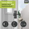Ideal Security Storm Door Handle Set with Lock, Matte Black (4 Piece Set)