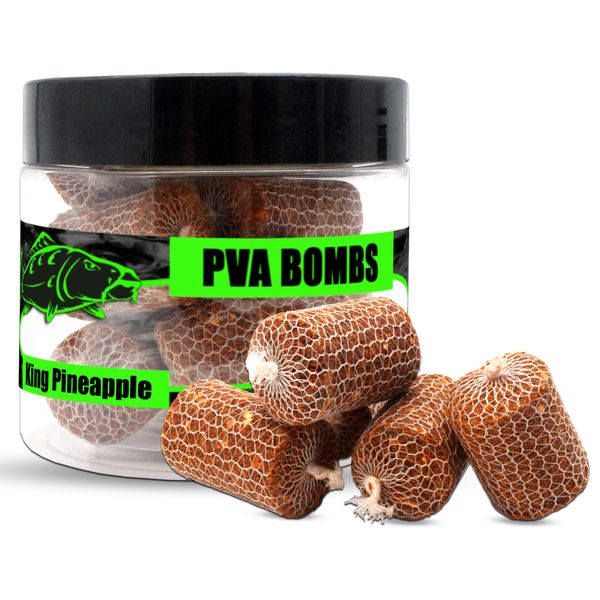 Magic Baits PVA Bombs PVA Sticks Ready PVA Bomb Karpfen Angeln Futter Boilies (King Pineapple, Inhalt: 10)