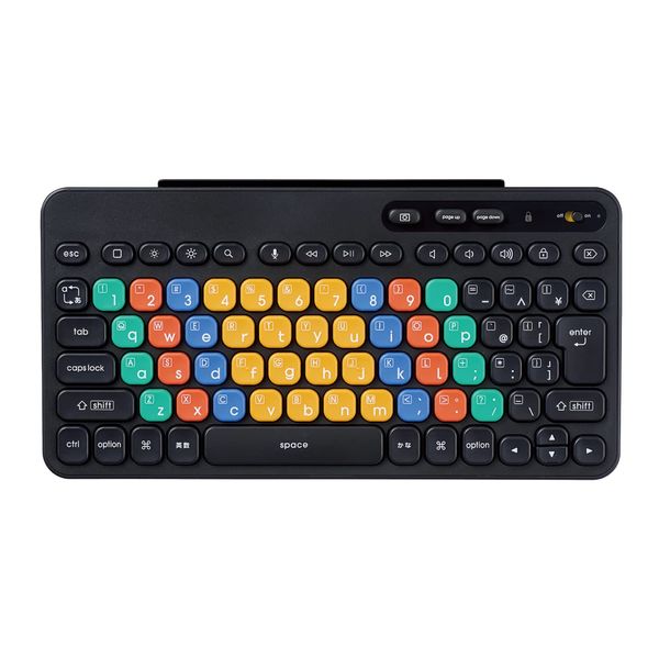 Elecom TK-FS10BMKIBK Wireless Keyboard, Bluetooth, For Children, Computer Learning, Programming, Key Paletto, Osaka Electro-Communications University Vice President Kanemune Susumu Kanemune, For iPadOS and IOS