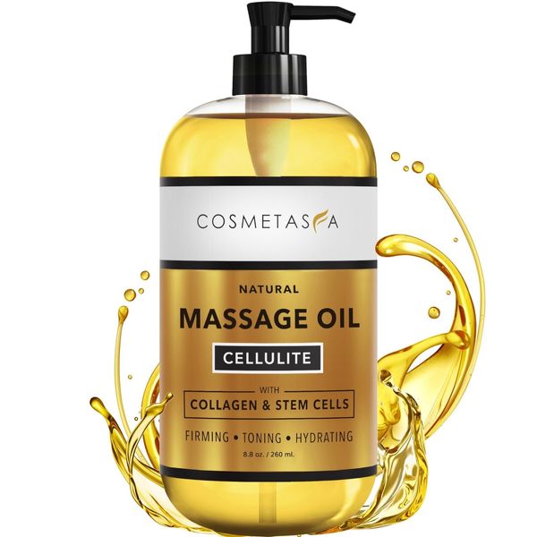 Cellulite Massage Oil with Collagen & Stem Cells by Cosmetasa (8.8 oz) (8.8)