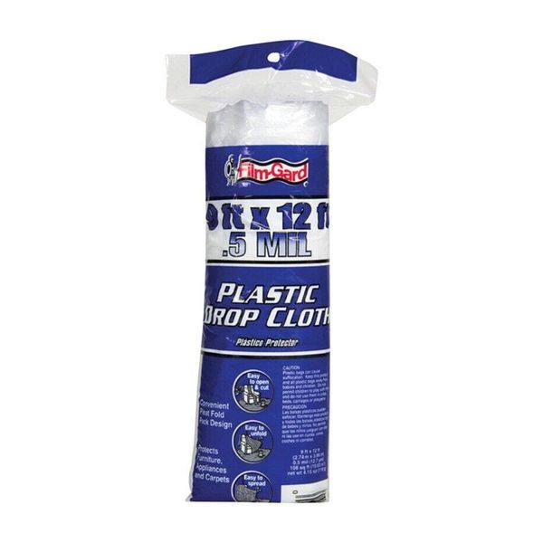 Film Gard 626204 0.5 mil. Light Duty Plastic Drop Cloth 9 x 12 ft.