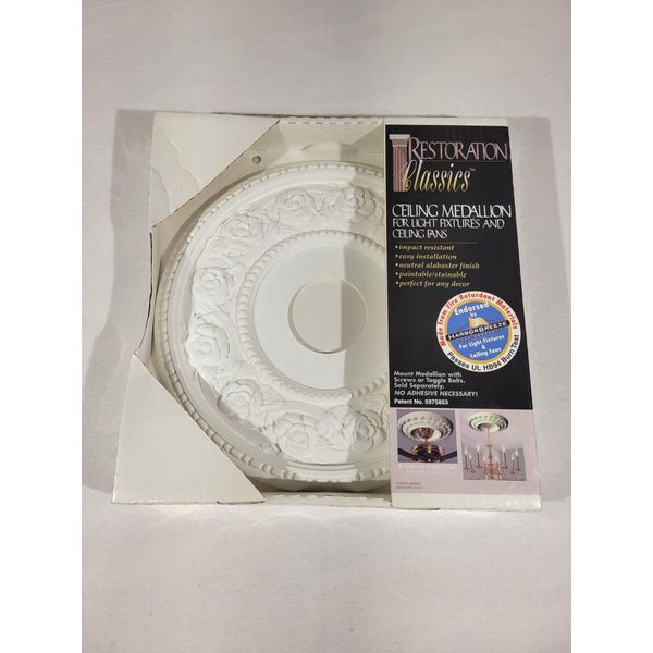 New Restoration Classics 13" Ceiling Medallion For Light Fixtures & Ceiling Fans