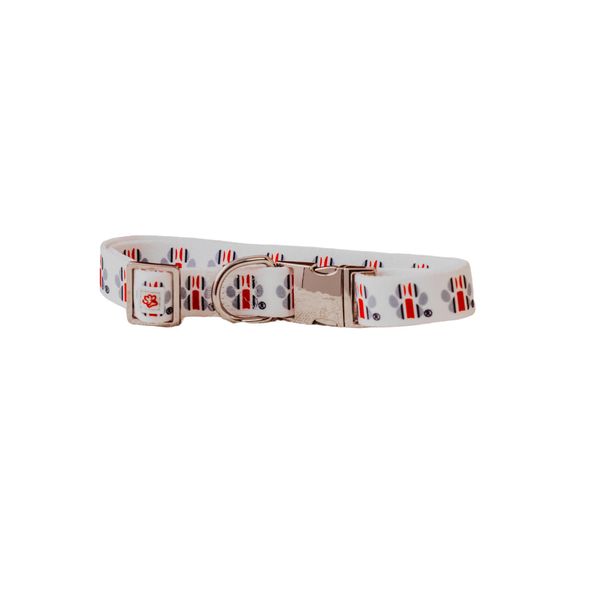 Ohio State Buckeye Helmet Paw Print Dog Collar (Medium)