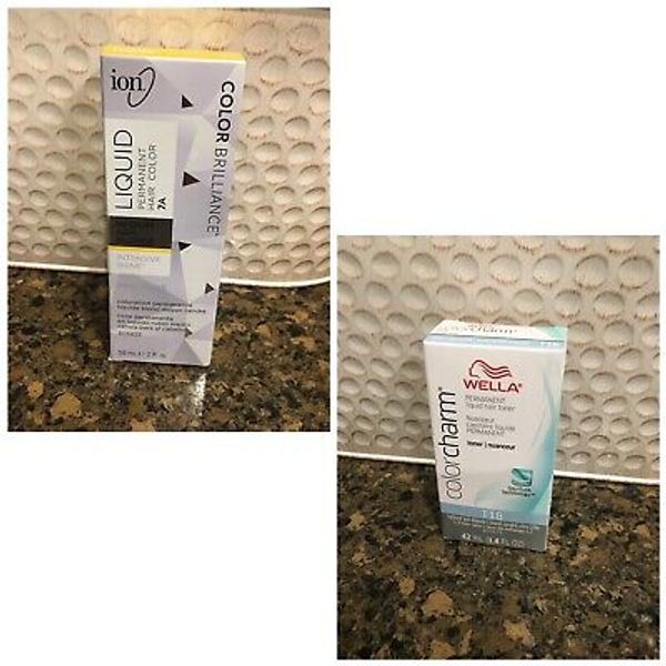 NEW ION 7A COLOR BRILLIANCE LIQUID PERMANENT 2 OZ + 1.4 OZ WELLA T18 HAIR TONER