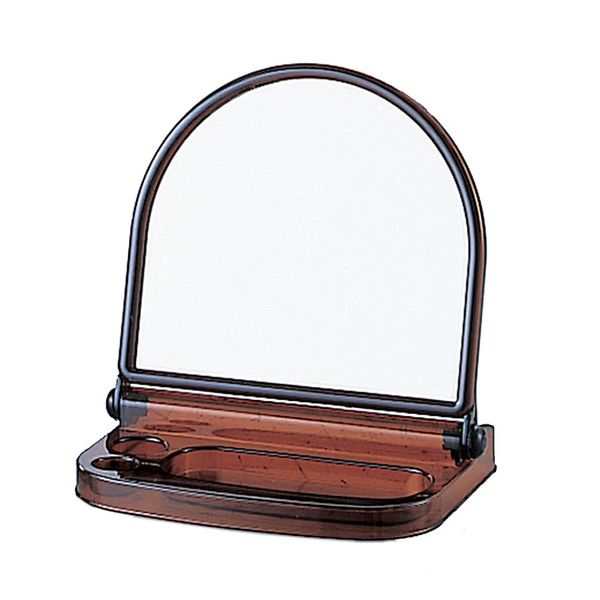 Stand Mirror STALLING Uneven Tabletop Mirror [Mirror] Pure Plush Round Tortoise Shell