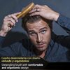 Natural Bamboo Bristle Brush + BONUS 4 Change Bristles Special Brush for Massage Scalp Without Damaging Bamboo Handle, Durable, Comfortable and Ergonomic