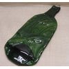 Dragonfly Embossed Moss Green Wine Bottle UpCycled as Cheese Platter Serving Tray