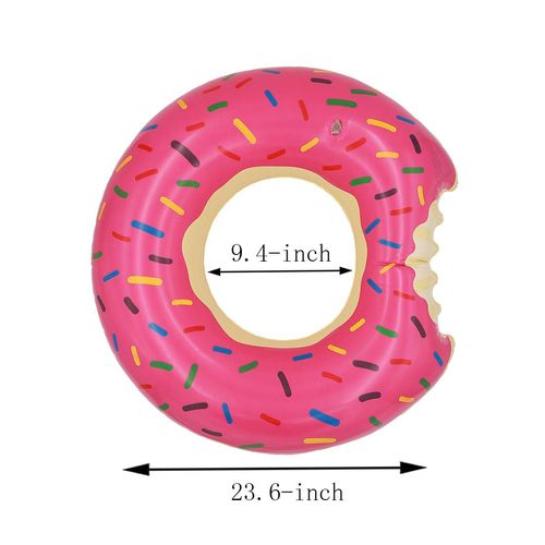 Topfunyy 2 Pack 23.6-inch Donut Pool Floats Inflatable Swimming Rings Tubes for Swimming, Swim Raft, Summer Beach Games, Party Decoration