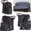 Pet Stroller 3 Wheels Multifunction Dog Cat Stroller w/Storage Basket&Cup Holder