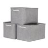 Bidtakay Storage Baskets Gray 3 Pack Shelf Baskets Collapsible Storage Bins for