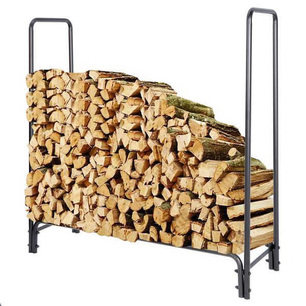 Firewood Rack Log Holder for Fireplace Wood Storage Holder Outdoor Backyard 4ft