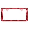 Sgooky 3D Curly Wave Pattern License Plate Holder Shining Red License Plate Frame from Pure Zinc Alloy Metal Perfect Plate Holder