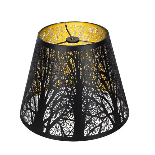 Small Lamp Shade, ALUCSET Barrel Metal Lampshade with Pattern of Trees for Table Lamp and Floor Light, Top Diameter 6 X Bottom Diameter 10 X Height 7.5 Spider