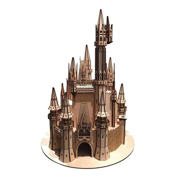 Bird's Wood Shack Cinderella's Castle Model Kit - 3D Wooden Puzzle for Youngsters - Easy to Assemble - DIY Craft Kit - Size When Assembled: 18" Wide x 18" Long x 24" High