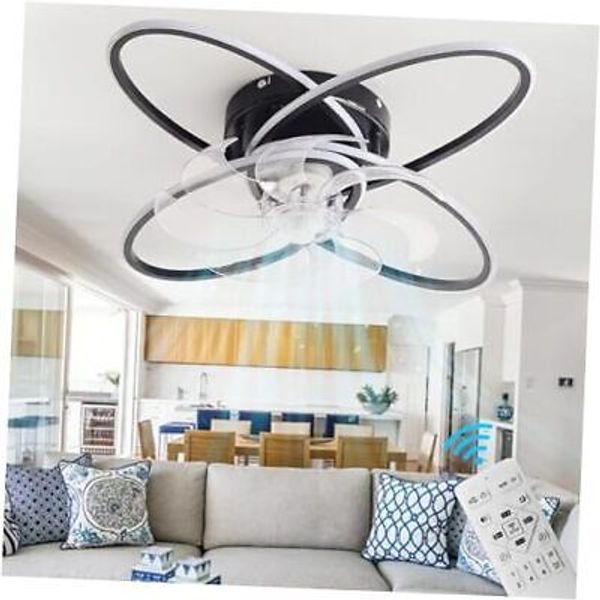 23.6in Flush Mount Bladeless Ceiling Fan with Light,Modern Low Profile Ceiling