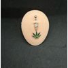 Caijewl14GA Sterling Silver CZ Crystal Marijuana Leaf Belly Button Ring