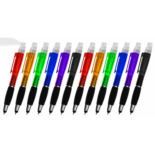 SyPen 3-1 Stylus Pens for Touch screens+Empty Sanitizer Spray+ Pen, 12 Pack