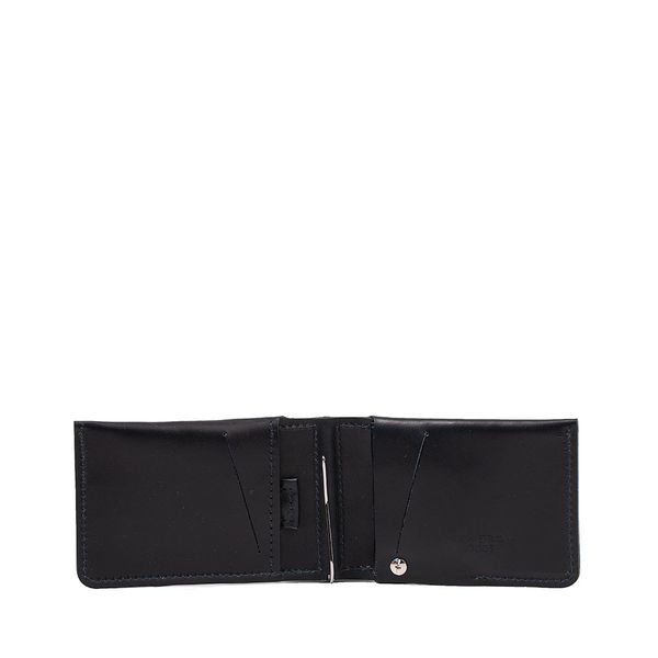 Leather AirTag Wallet with Money Clip - Navy Blue