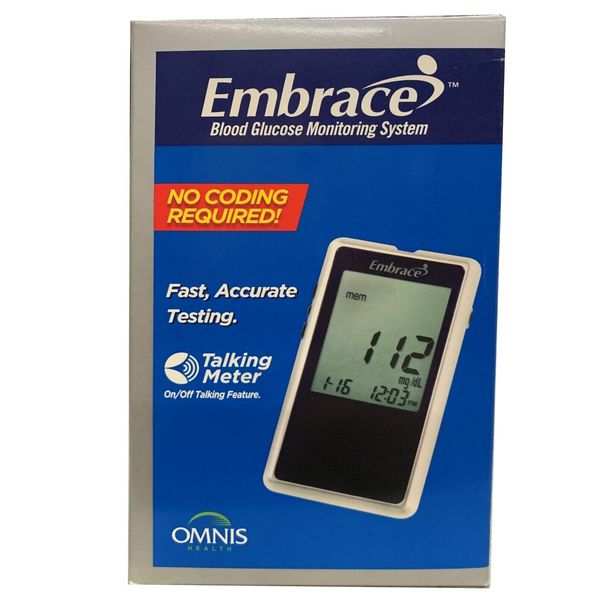 Embrace Blood Glucose Monitor System Talking Meter Brand New!