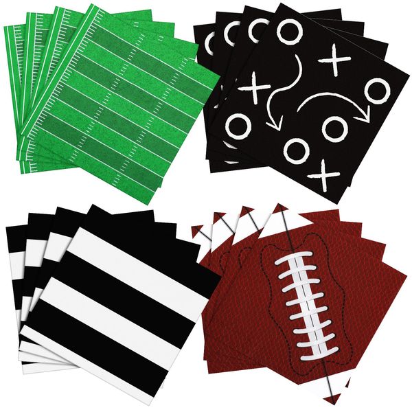 Fullhawl 100 Pcs Football Napkins Set 4 Designs Disposable Football Birthday Paper Napkins Football Party Napkins Football Party Decorations for Football Sport Events Frenzy Game Time Tailgate Party