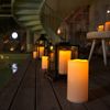 Homemory 10" x 4" Large Waterproof Outdoor Flameless Candles with Remote Control and Timer, Battery Operated Flickering LED Pillar Candles for Outdoor Larterns, Porch, Long Lasting, Set of 2